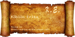 Köblös Erika névjegykártya